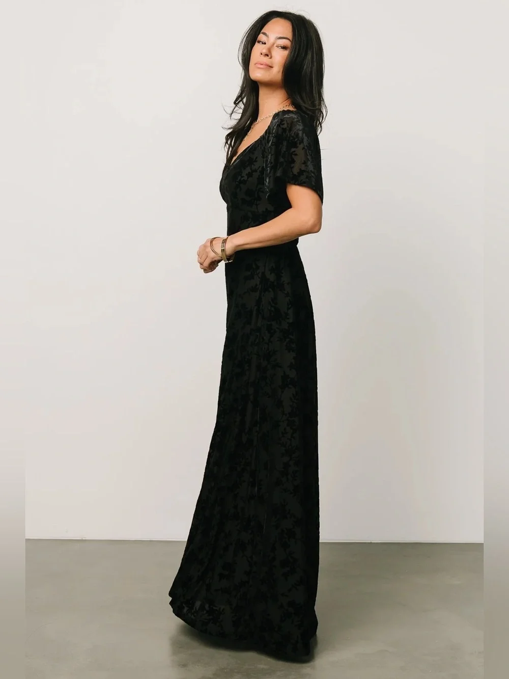 Baltic Born Black Everley Velvet Maxi Dress - Picture 2 of 15